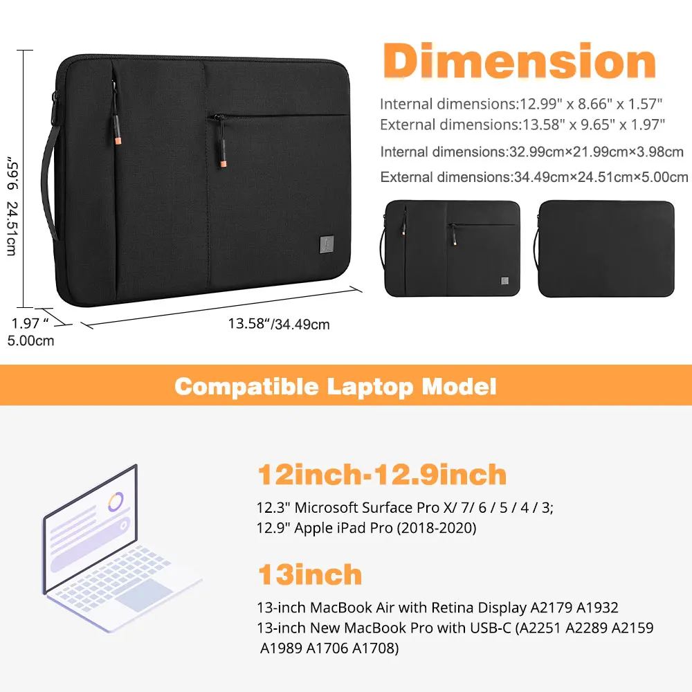 

New Laptop Sleeve for MacBook Pro 13 2020 Waterproof Notebook Bag for MacBook Pro 16 Portable Carry Case for MacBook Air 13