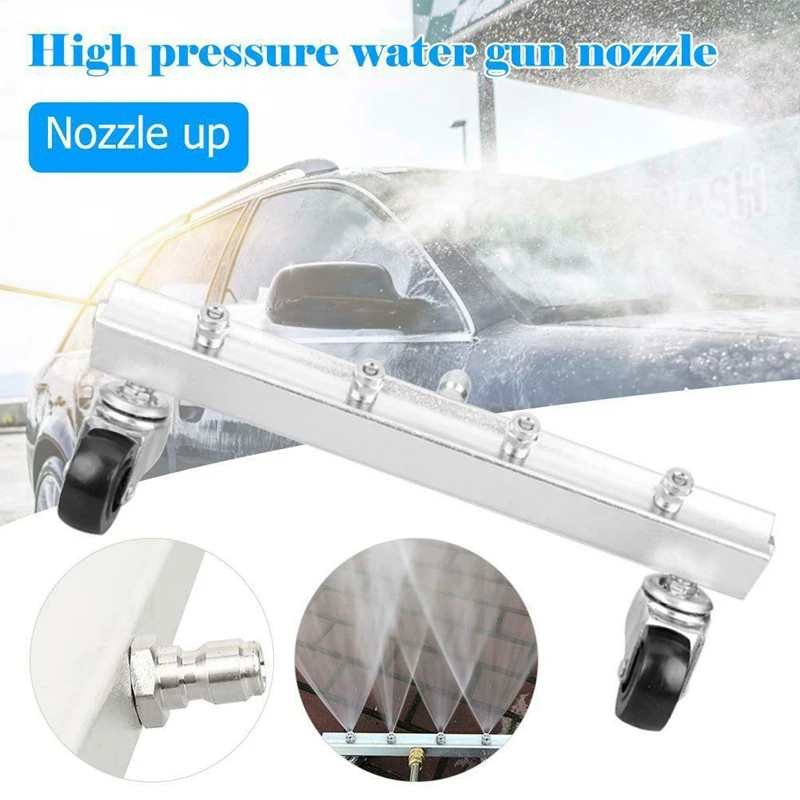 

with 1/4Inch Connector High Pressure Car Washer 4 Nozzle Auto Undercarriage Chassis Cleaner Water Ground Washing Broom