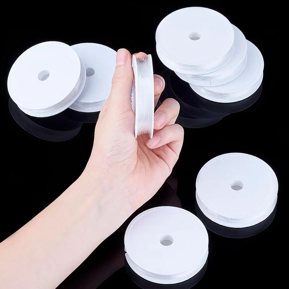 10 рулонов прозрачная эластичная Хрустальная нить для изготовления браслетов