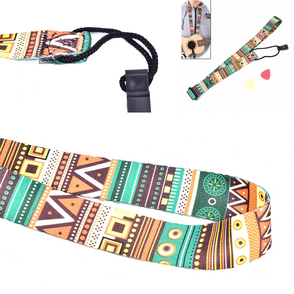 

Hot Adjustable Nylon Colorful Vivid Printing Style Ukulele Strap Belt Sling With Hook Ukulele Guitar Accessories 95*2.5 Cm