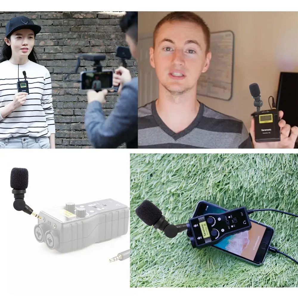 Saramonic Plug& Play микрофон 3,5 мм TRS для DSLR камер, видеокамер, CaMixer, SmartMixer, LavMic, SmartRig+, UWMIC9/10/15