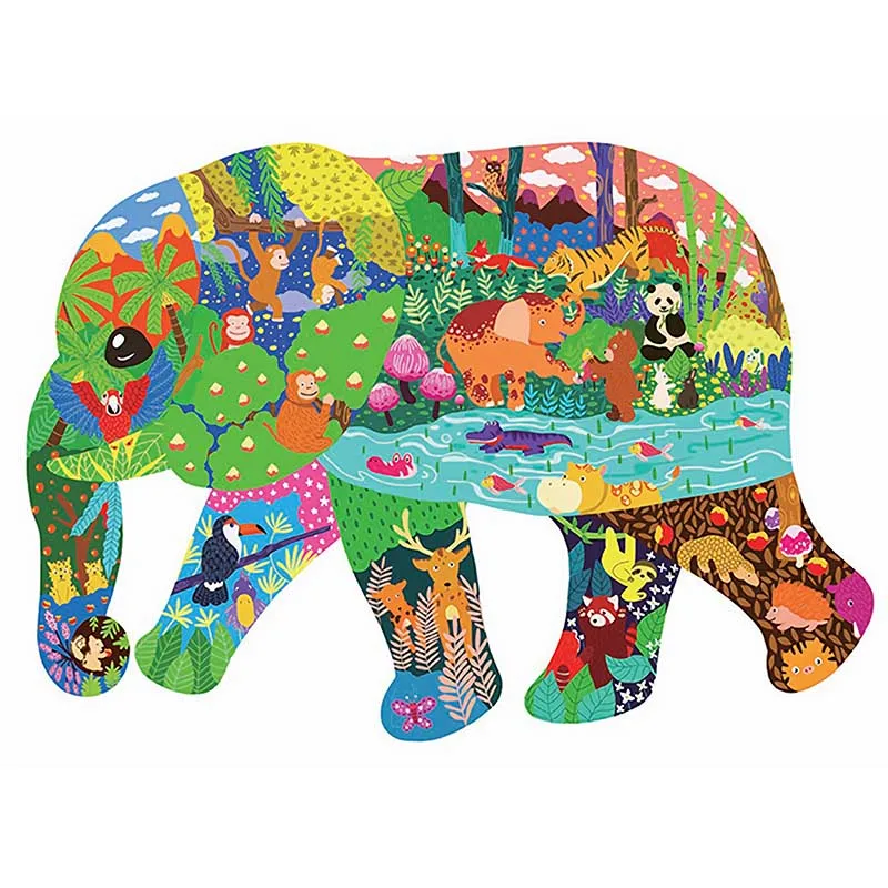 

Artwork Puzzle Elephant Alien Animal Jigsaw for Kid Adult Gift Wooden Pieces Puzzles Game Boy Girl New Year Celebrate Popular