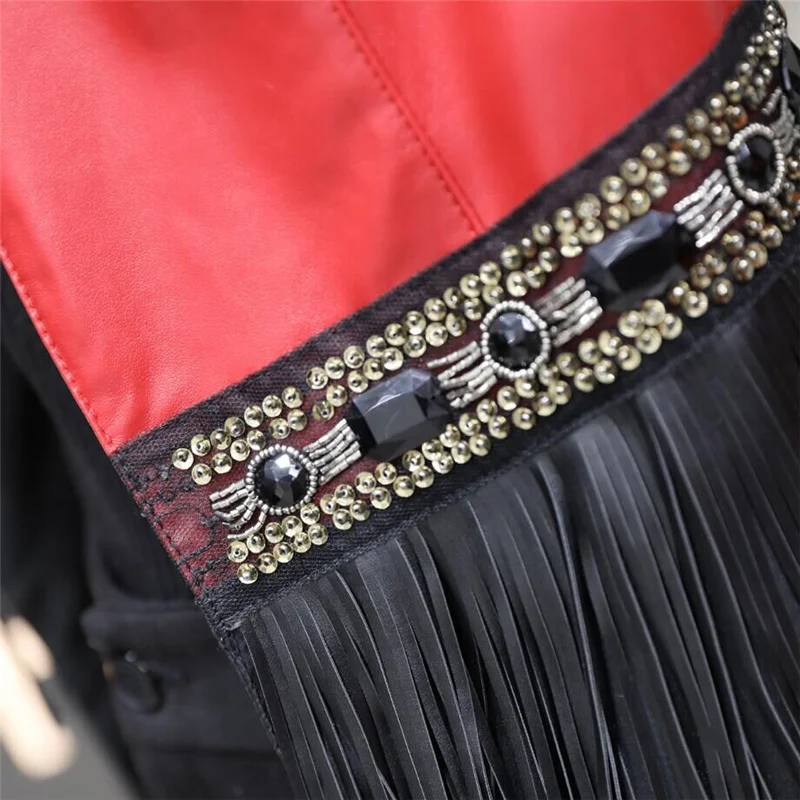 

Ladies shipping.fashion YR!Free genuine waistcoat.lovely tassel ,chic ,trendy ,sheepskin leather waistcoat