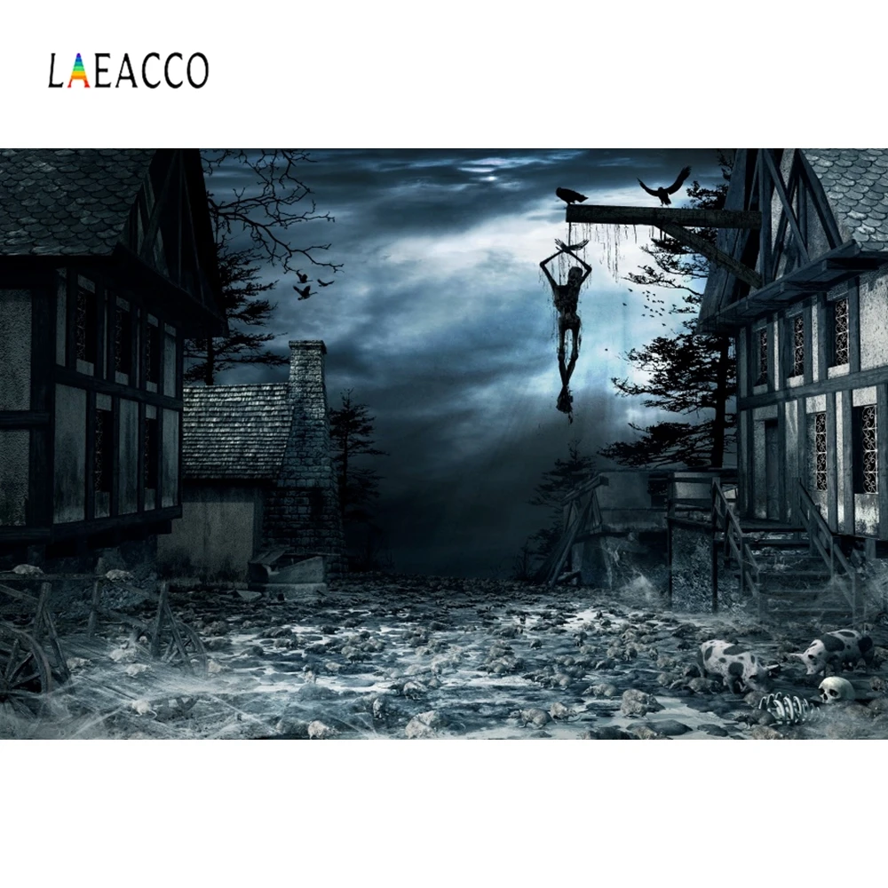 Laeacco Хэллоуин Фотофон ужасный ночной лес кладбище надгробие фотография фоны для