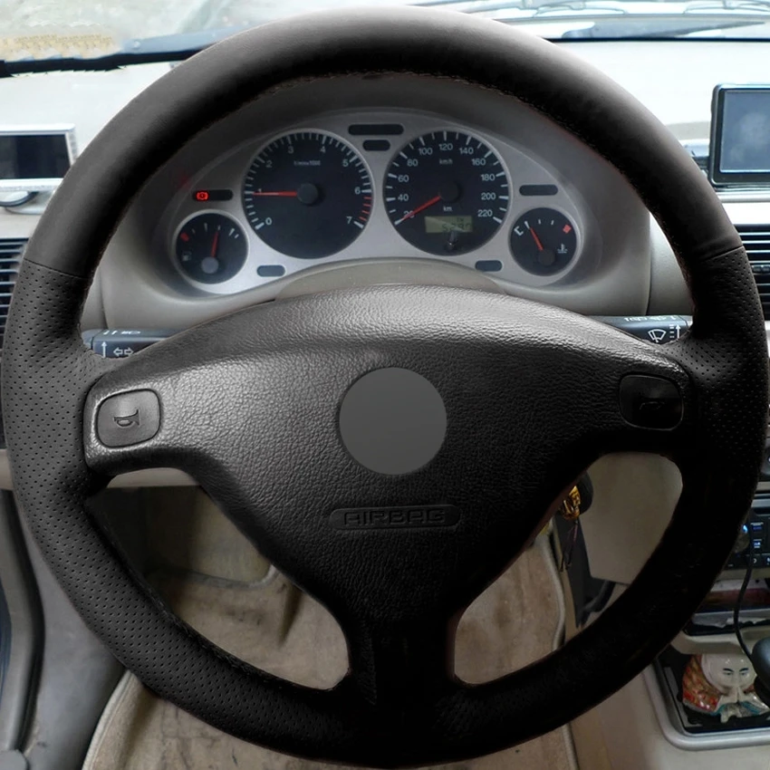 GKMHiR DIY черного цвета из искусственной кожи чехол рулевого колеса автомобиля для