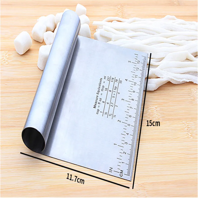 

Flour Scraping Baking Tool Stainless Steel Design Kitchen Tool with Scale Cutting Knife Fondant Cake Baking