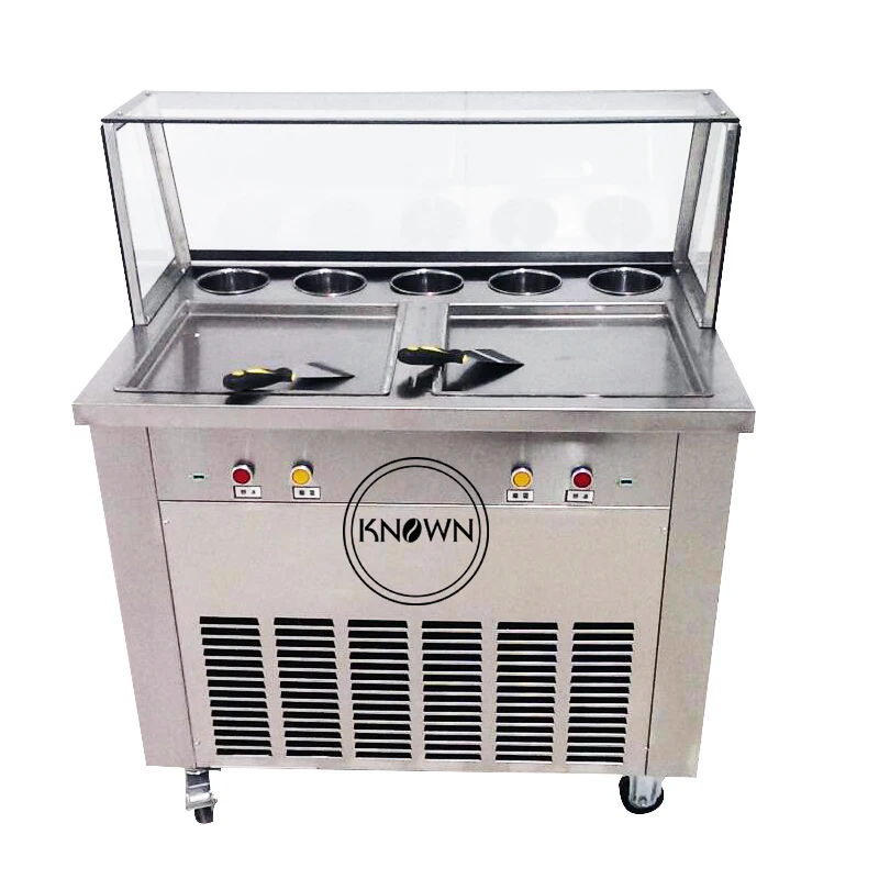 

Double Compressor Fried Ice Cream Roll Machine 11 Colloing Pan Yogurt Frying Machine 2 Square Ice Pan Ice Cream Frying Machine