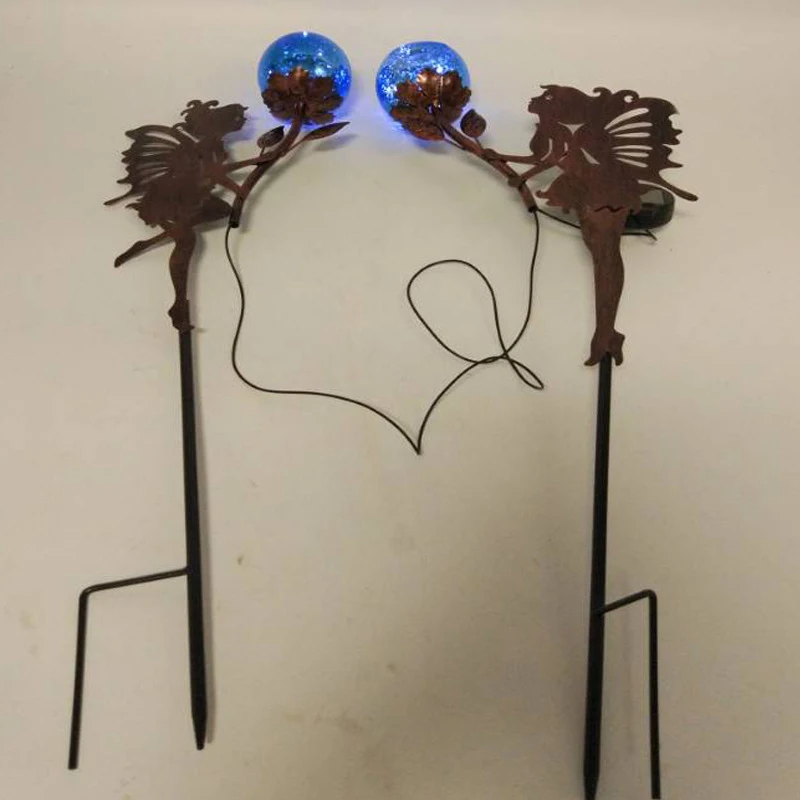 

Solar Flower Lamp Fairy Insert Iron Art Lamp Outdoor Garden Courtyard Decorations FBS889