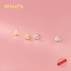 Женские серьги-гвоздики в форме сердца из серебра 925 пробы с фианитом