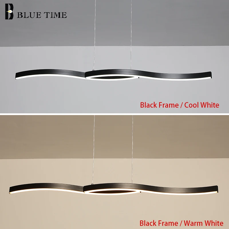 Modern Led Chandelier Lighting For Living room Dining Kitchen Acrylic Home 120 100cm Luminareis Black&ampWhite | Лампы и освещение