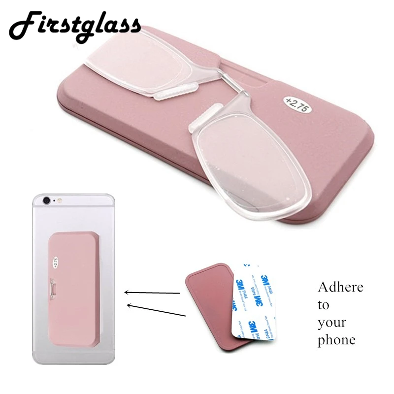 

PANDER 2019 Brand New Tr90 Clip Nose Mini Reading Glasses High Quality Portable Sticky Women Presbyopic Glasses Eyewear 1.5 2.0
