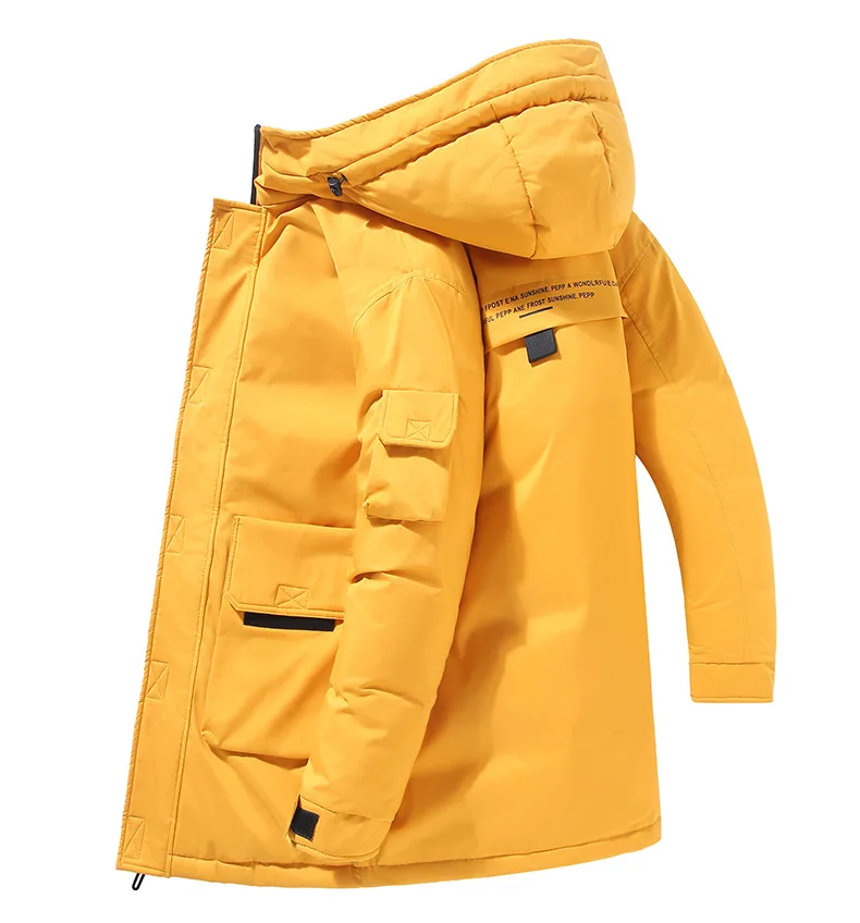 2022 new Winter Brand Casual Fashion mid-length Parka 90% White Duck Down Coat Men Windbreaker Jacket With Hooded Mens Clothes