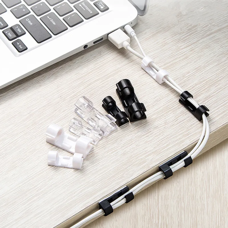 

20pcs Finisher Wire Clamp Wire Organizer Cable Clip Buckle Clips Ties Fixer Fastener Holder Data Telephone Line Usb Winder