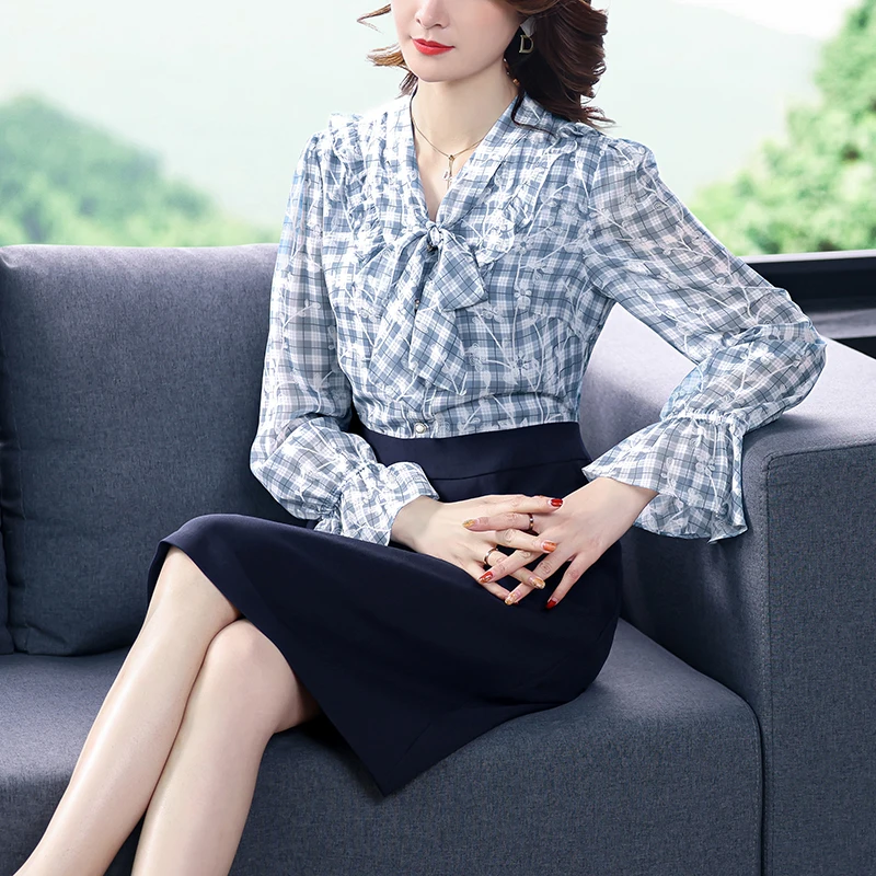 

2021 Office 3XL Plus Size Long Sleeve Dress Spring Autumn Vintage Print Patchwork Midi Dress Elegant Women Bodycon Party Vestido