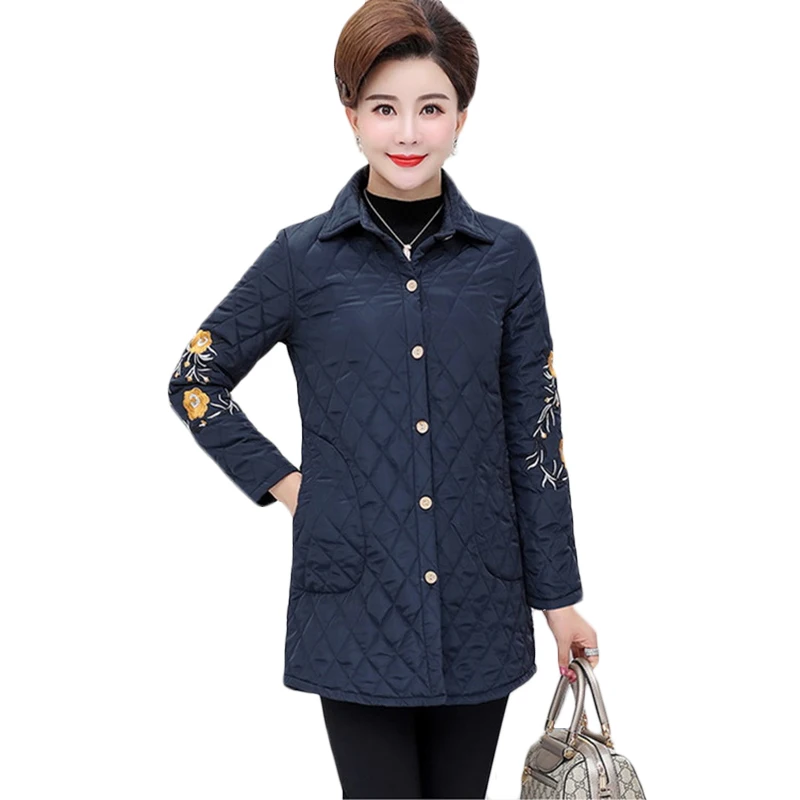 Большие размеры для женщин среднего возраста плюс хлопок теплые рубашки осень