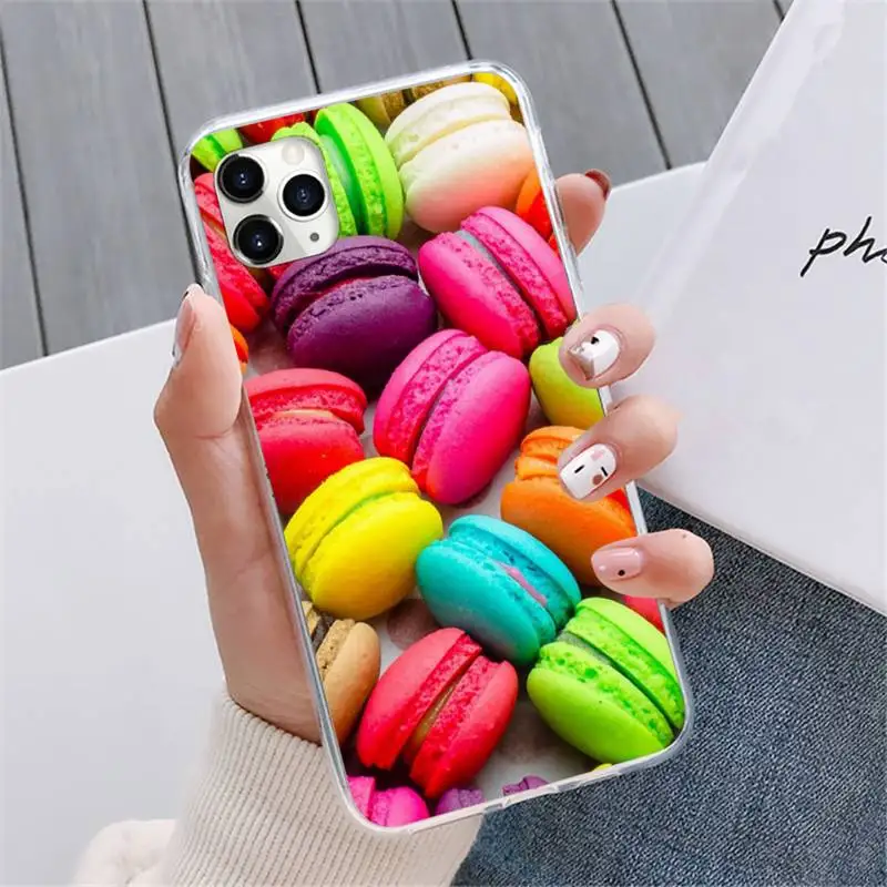 

Dessert ice cream Macaron Food Phone Case For iphone 12 5 5s 5c se 6 6s 7 8 plus x xs xr 11 pro max mini