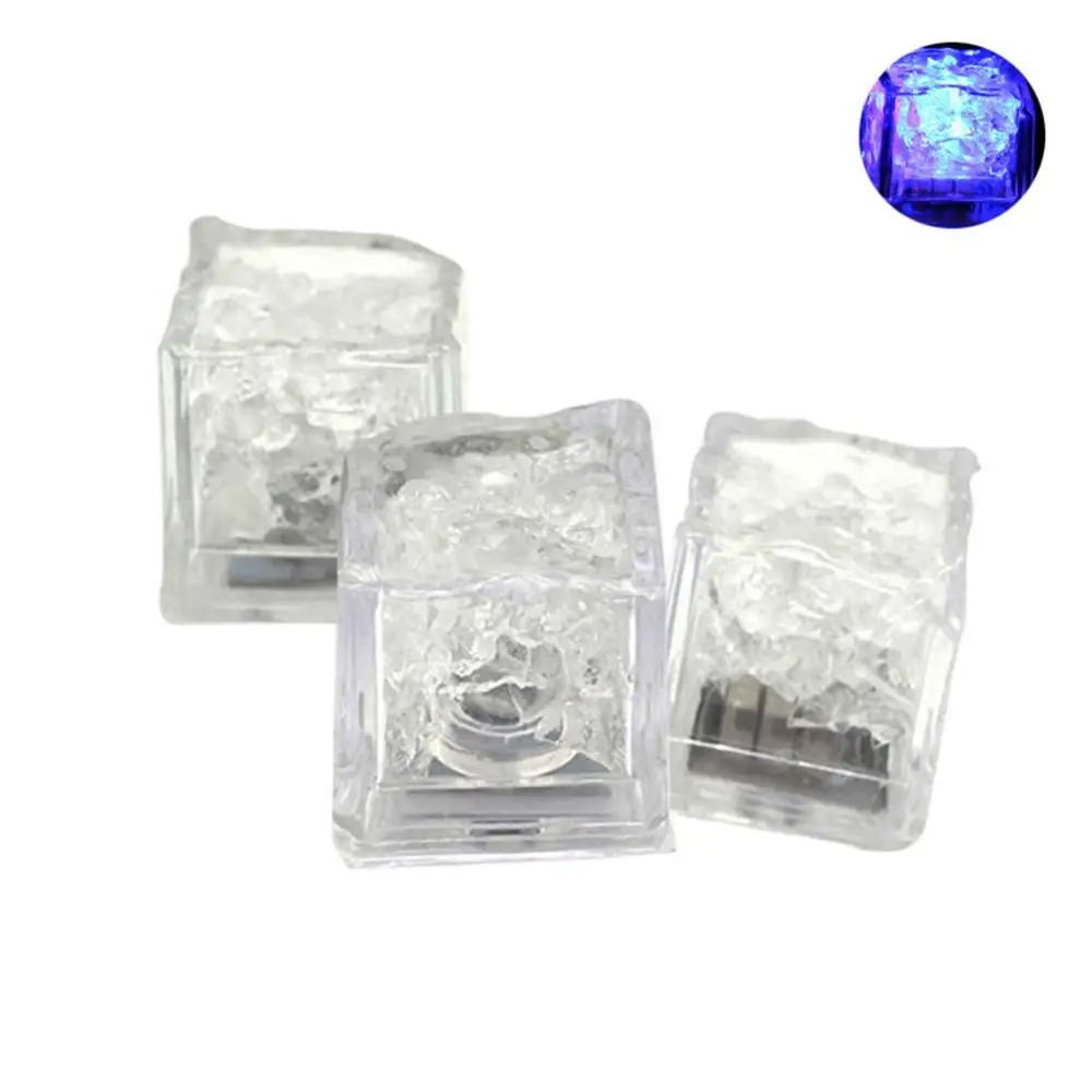 

40%HOT3Pcs LED Light Ice Cubes Luminous Night Lamp Party Bar Wedding Cup Decoration
