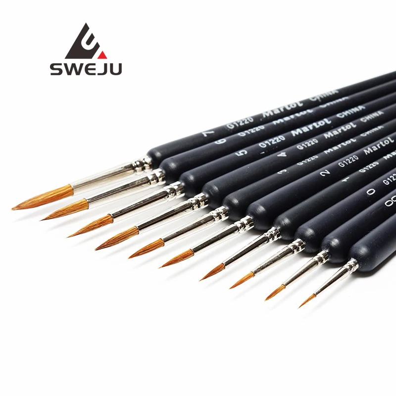 Ручка для рисования 10 шт. в упаковке тонкая кисть миниатюрная мелкой детализации