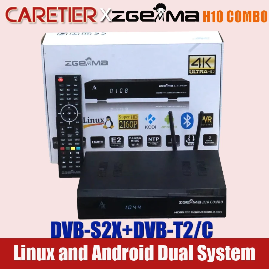 1 шт. 2021 Новый ZGEMMA H10 двойная система DVB-S2X + DVB-T2/C комбинированный тюнер Встроенный 4K