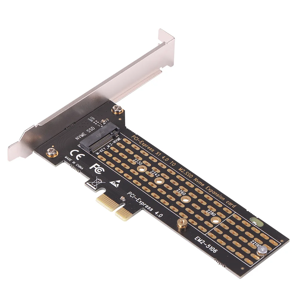 

EM2-5106 SSD M.2 to PCI-E 1x Riser Card for M-Key NVME,B-Key SATA Computer Adapter 2230,2242,2260,2280,22110 PCI Express Extende