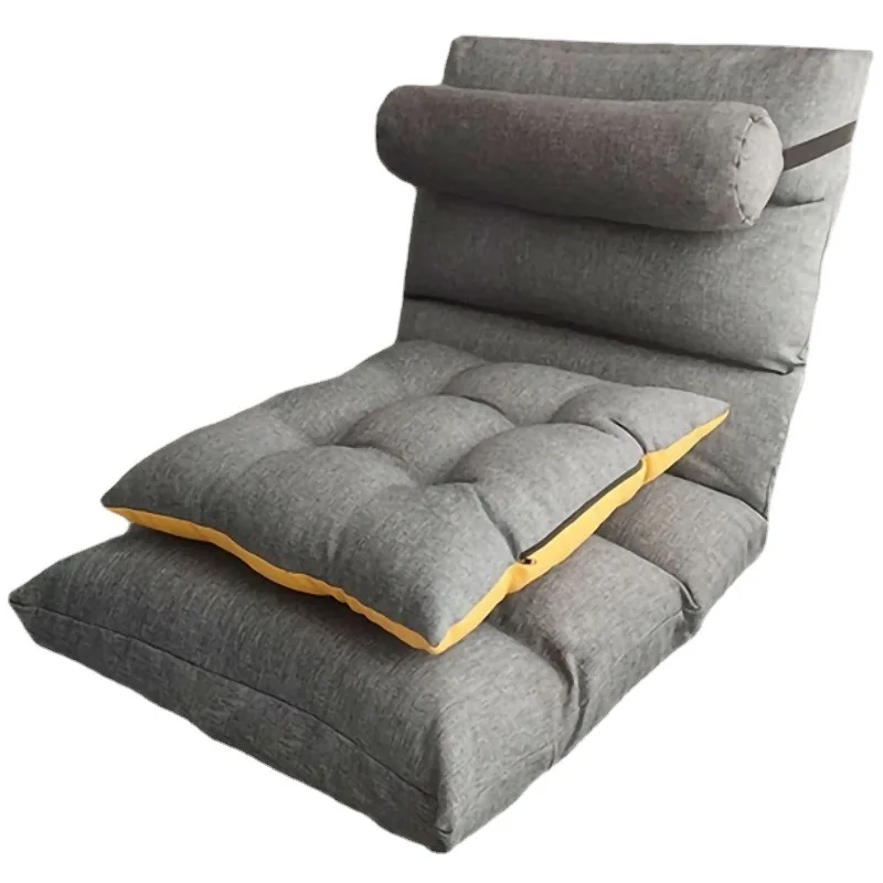 

Modern Leisure Folding Lounger Single Back Bedroom Lazy Sofas Fabric Floating Table Sofa Tatami Student Dormitory Leisure Chair