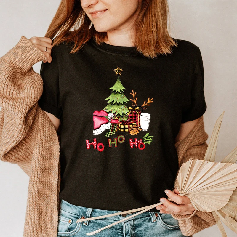 

Christmas Tree T-shirt 2022 Funny Christmas Shirt Vintage Clothes Woman Christmas Gift Graphic Tees Men new