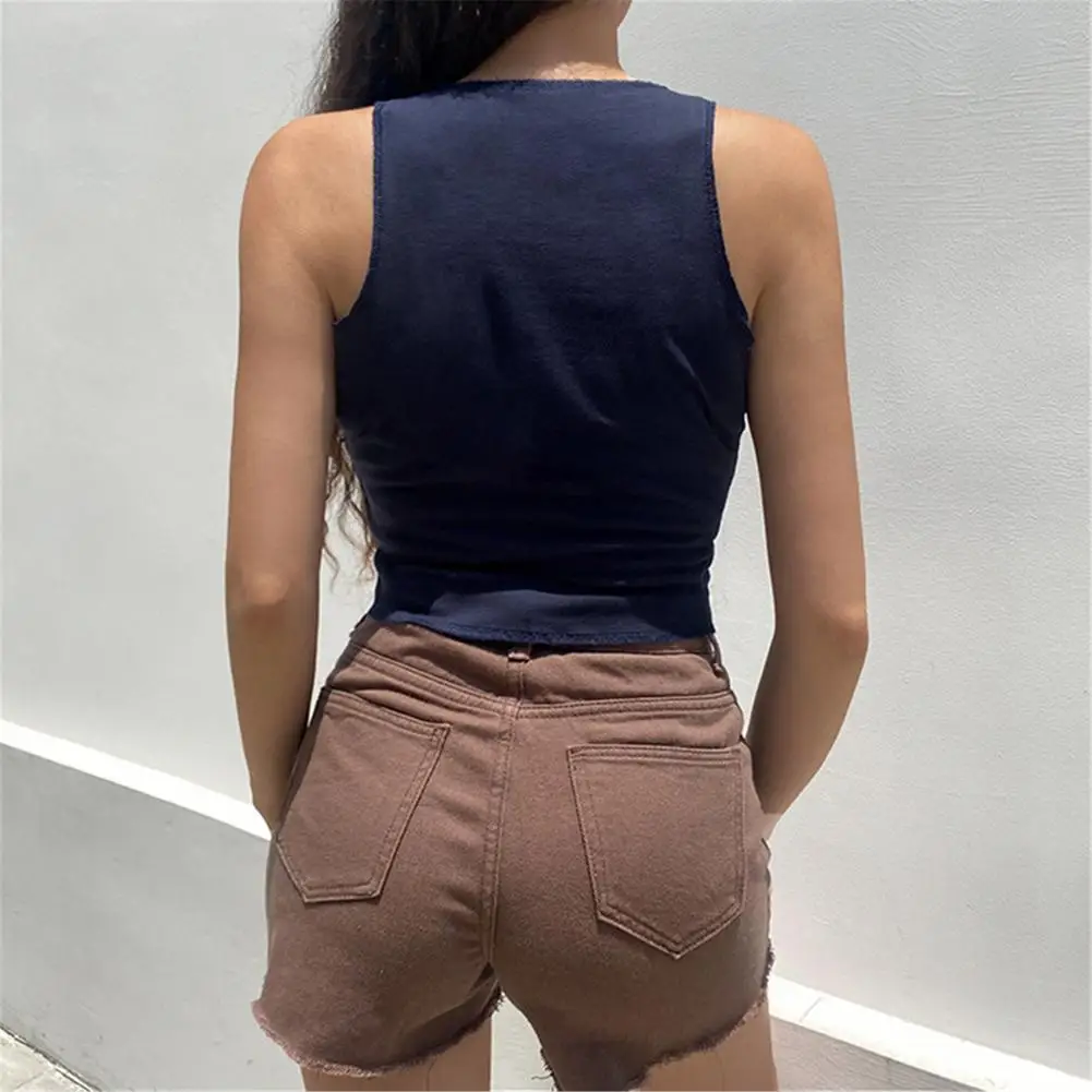 

Base Vest Flower print Slim tops Sexy Sleeveless short vest Stretch fabric summer O-collar nightclub street style lady vest