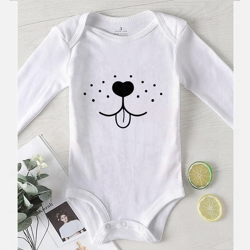 Комбинезон детский с длинным рукавом и принтом собаки| |