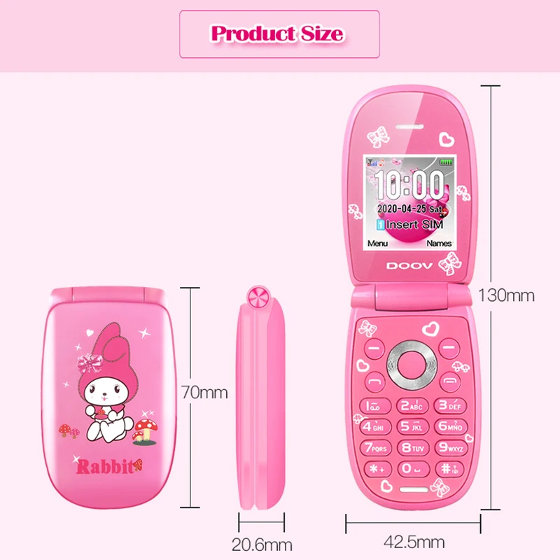 mini flip mobile phone cute girl unlocked celular voice king bluetooth unlocked kids mp3 children cheap featured cell phone free global shipping