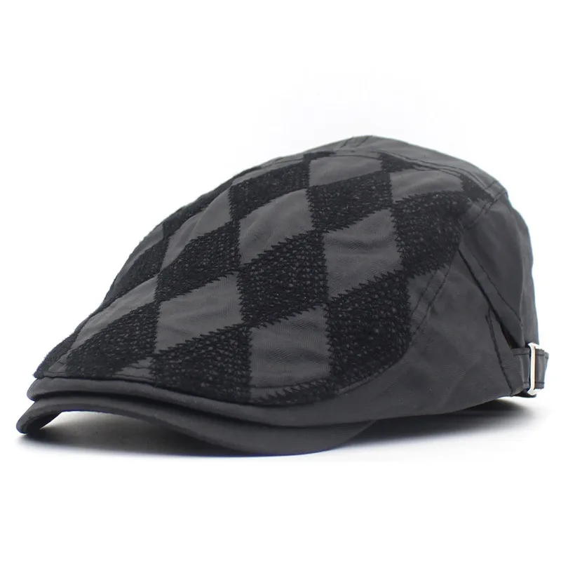 Мужской Хлопковый берет в клетку с бриллиантами уличная дорожная Повседневная