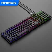 Anmck Mechanical Keyboard USB Wired Keyboards 104 Keys LED Floating Lighting Keycap Teclados For Laptop Mac Desktop Gamer