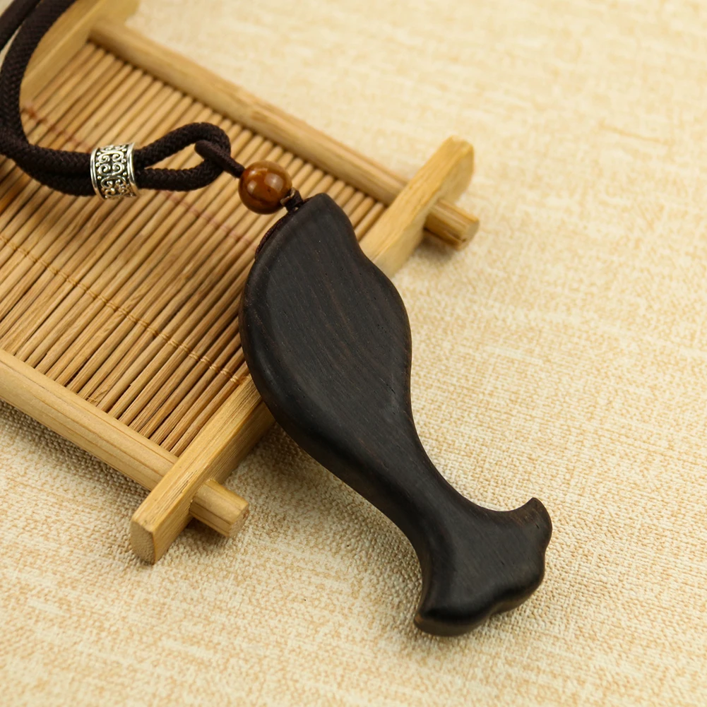 Одежда в китайском этническом стиле из натурального дерева рыбы кулон ожерелье