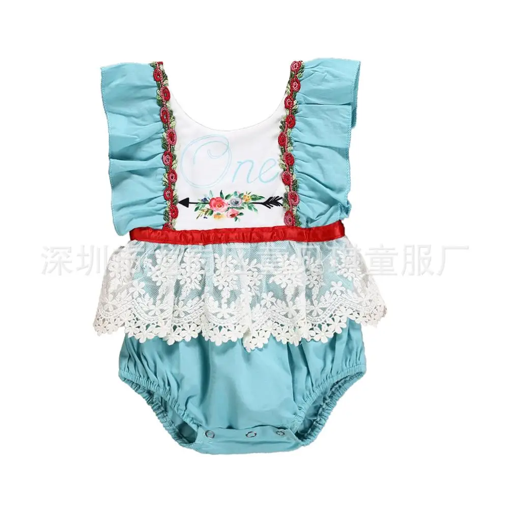 Милые детские комбинезоны синего цвета с кружевом для малышей милая одежда 0 6 кг
