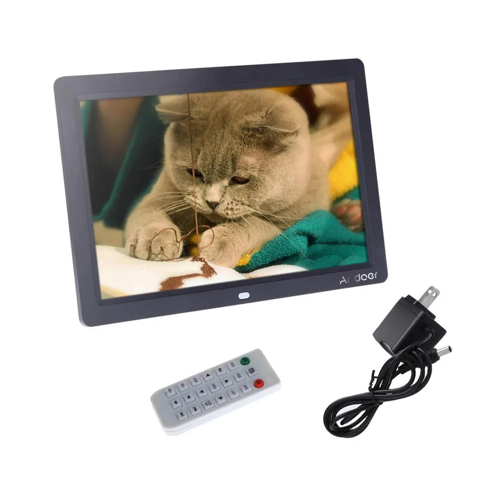 12 ''HD TFT-LCD 1280*800 полноэкранная Цифровая фоторамка Будильник MP3 MP4 видеоплеер с дистанционным управлением