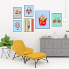 Абстрактная забавная Картина на холсте с изображением пиццы, настенный художественный плакат в скандинавском стиле, Современный домашний декор, картина для ресторана, кухни, магазина