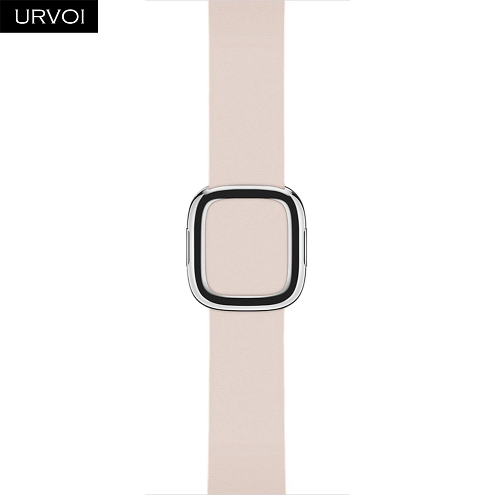 Soft pink Современная Пряжка URVOI для apple watch 5, 4, 3, 2, ремешок 40 мм, ремешок для iwatch, мягкий гладкий верх, зернистая кожа, удобная на ощупь, новинка - Цвет ремешка: Soft pink