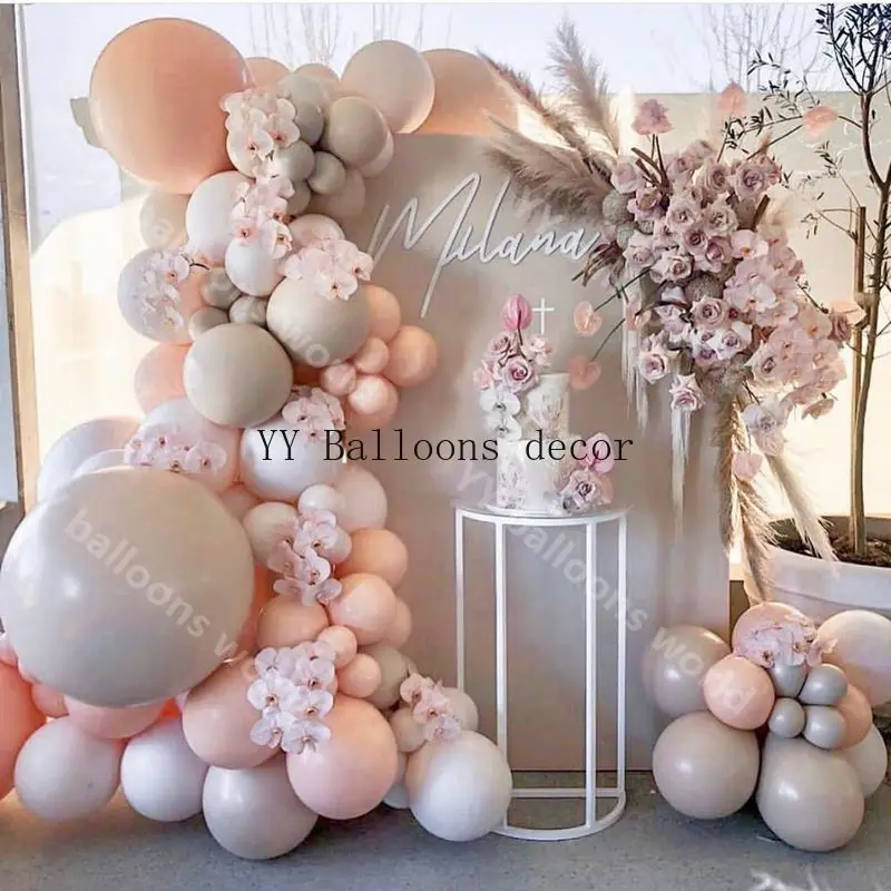 

AdfNew Year 0Arch 1 Kit Macaron Peach Grey Pastel вечерние ничный Декор на день рождения свадьбу вечеринку для будущей мамы