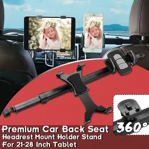 car back 360° dual seat headrest mount holder for ipad tablet pc stands bracket for pad rotating auto headrest car phone free global shipping