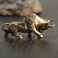 retro brass bull ornament sculpture copper miniature ornaments desk decoration rich cow ornaments creative small gifts