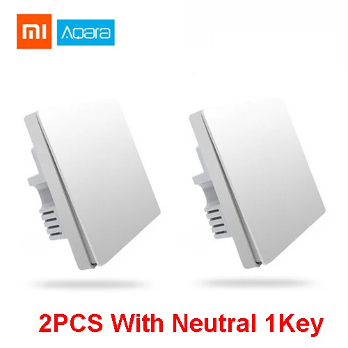 2pcs with neutral 1K Xiaomi Aqara комплекты умного дома шлюз 3 хаб камера настенный беспроводной переключатель двери окна сенсор дверной звонок беспроводной релейный модуль домашний комплект - Цвет: 2pcs with neutral 1K