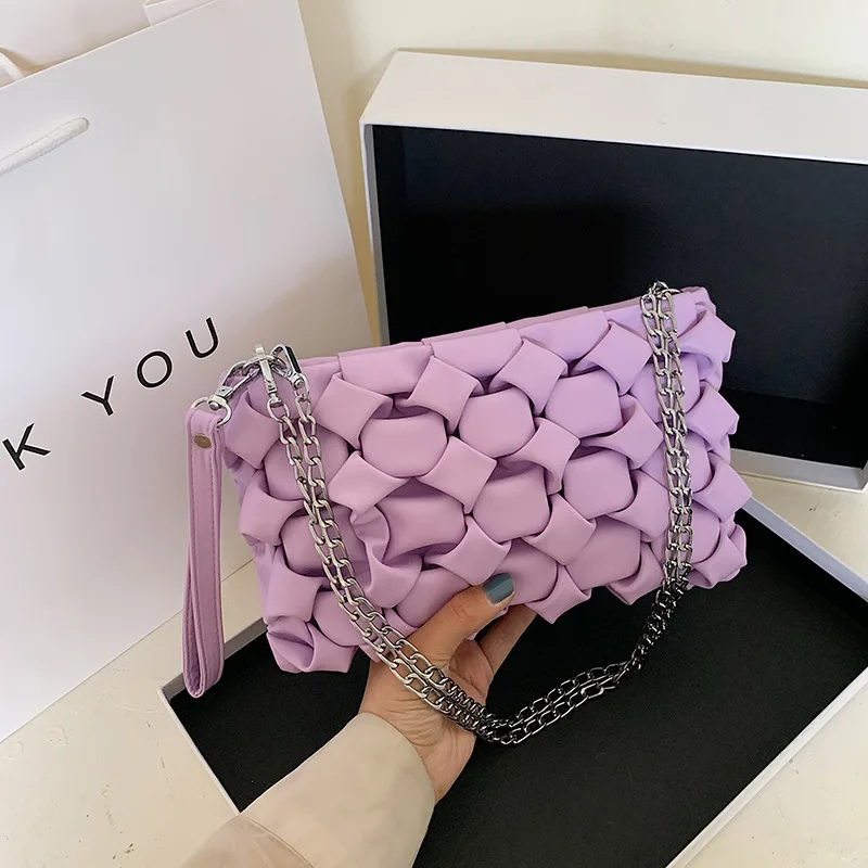 

Ladies designer luxury clutch shoulder bag ladies 2020 designer bag leather messenger bag metal chain messenger handbag