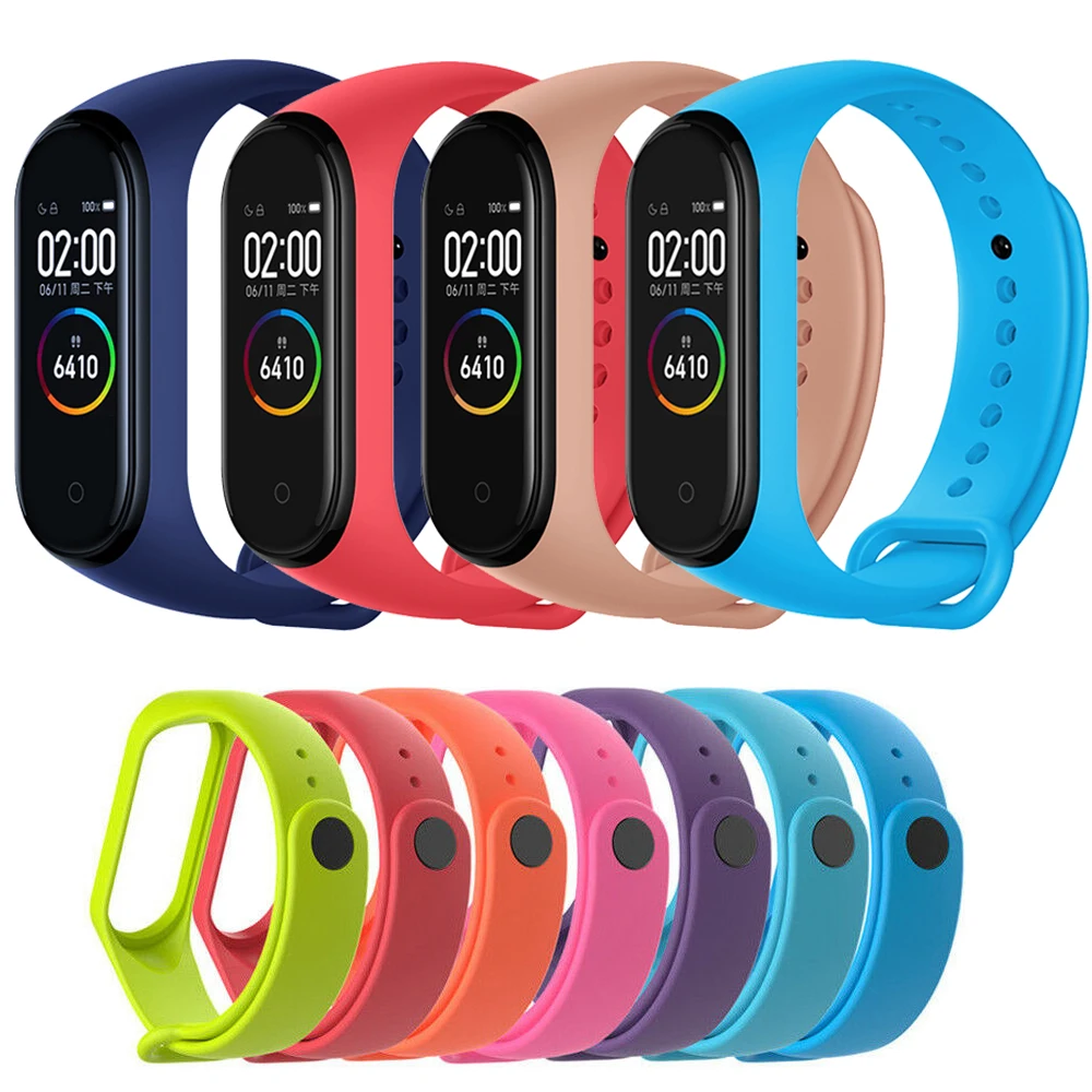Силиконовый сменный цветной ремешок для смарт-браслета из ТПУ Xiaomi Mi Band 3 Band4 M3 M4