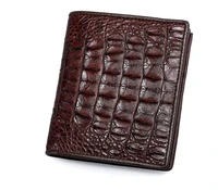 100 real genuine crocodile back skin short men wallet bank card holder case with genuine cow lining allgator leather purse