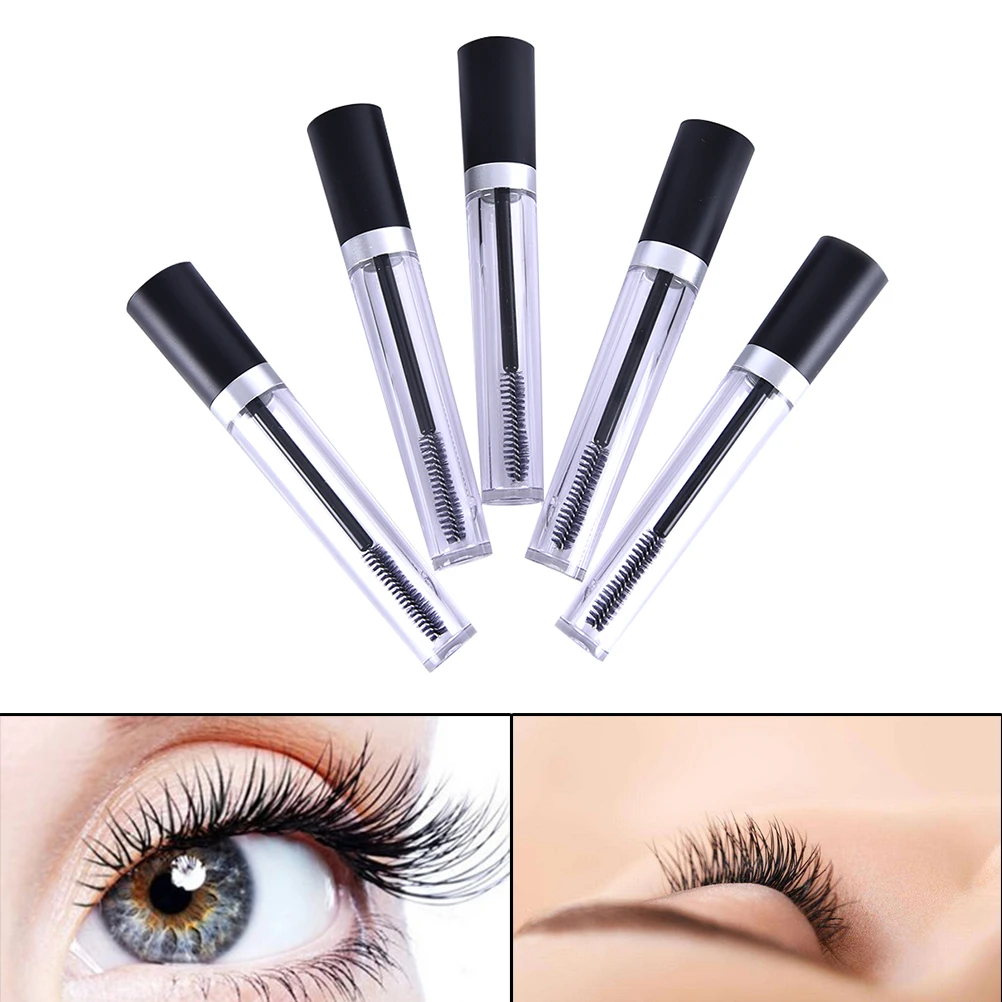 

2PCS Plastic Clear Empty Mascara Tube With Black Cap For Eyelash Growth Medium Mascara Vial/Bottle/Container