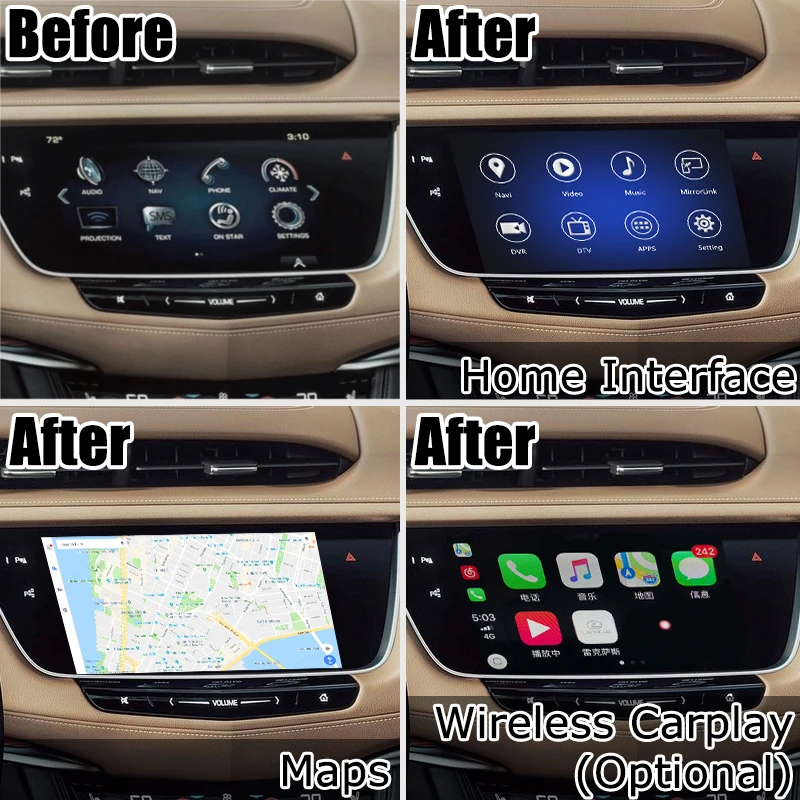 Приставка интерфейса Android / carplay для Cadillac XT5 XTS ATS GPS навигация видео интерфейс mylink CUE