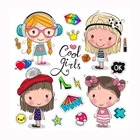 DIY термонаклейки с милыми животными, набор для детской одежды, футболка, аппликация, теплопередающие виниловые наклейки, легко нажимаются