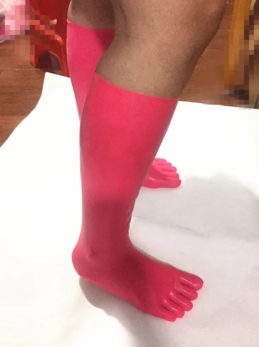 Хит продаж розовые латексные носки бесшовные с объемным носком облегающие