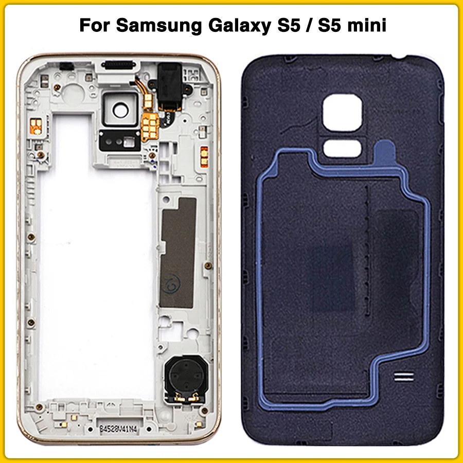 Полный корпус чехол для Samsung Galaxy S5 i9600 G900F mini G800 G800F средняя рамка Шасси + крышка