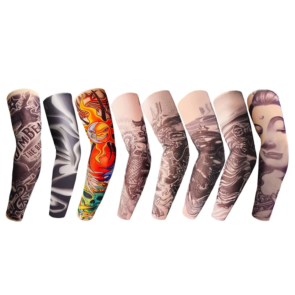 Горячие 3D татуировки Новая мода напечатанные теплые руки УФ защита рукава рука