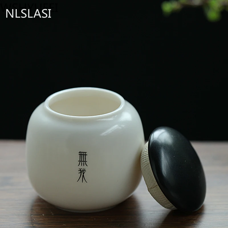 NLSLASI New ceramic teapot boutique small mini Puɾr green tea sealed storage tank packaging food cans gift box | Дом и сад